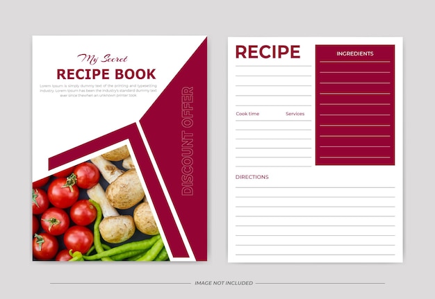 fresh food recipe book design template for cookbook