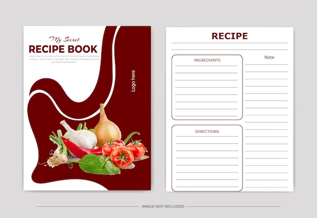 fresh food recipe book design template for cookbook