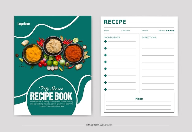 fresh food recipe book design template for cookbook