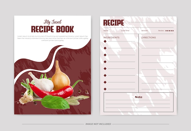 fresh food recipe book design template for cookbook