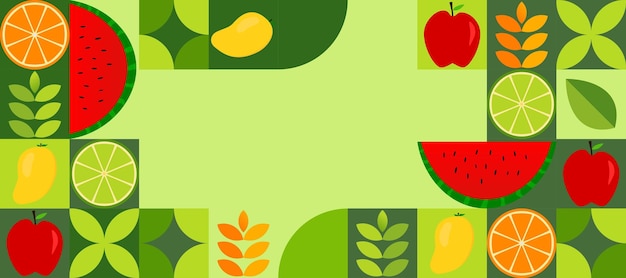 Vector fresh fruit background seamless pattern