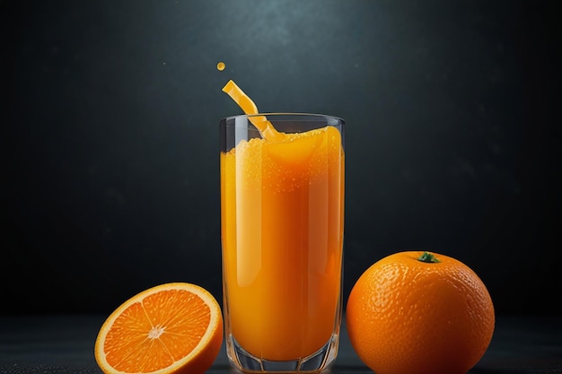 Fresh fruit juices on black background