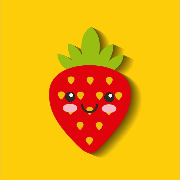 fresh fruit kawaii character isolated icon