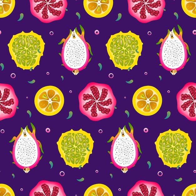 Fresh Fruit Vector Seamless Pattern