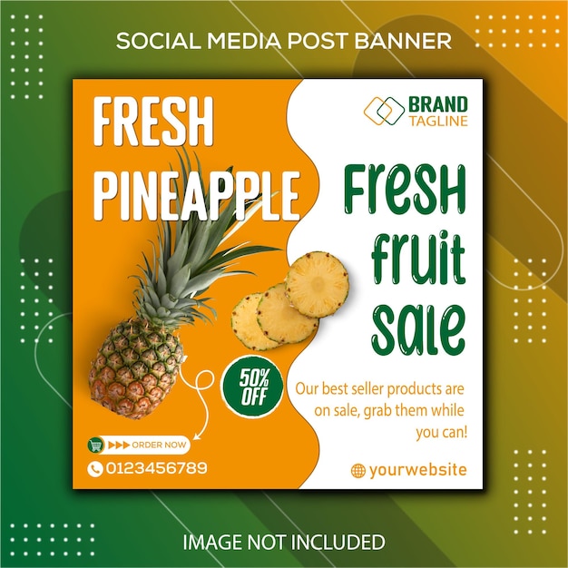 Fresh Fruits and vegetables instagram posts template