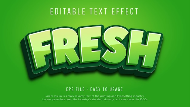 Fresh green 3d editable text effect