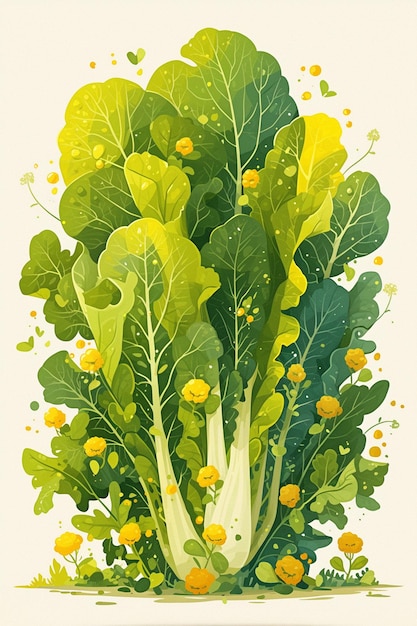 Fresh Green Chard with Bright Yellow Stems