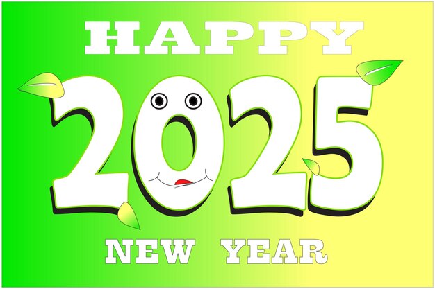 Vector fresh happy new year 2025 typography design