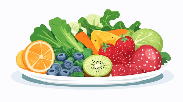 Fresh Healthy Nutrition Concept Plate with Fresh Vegetables