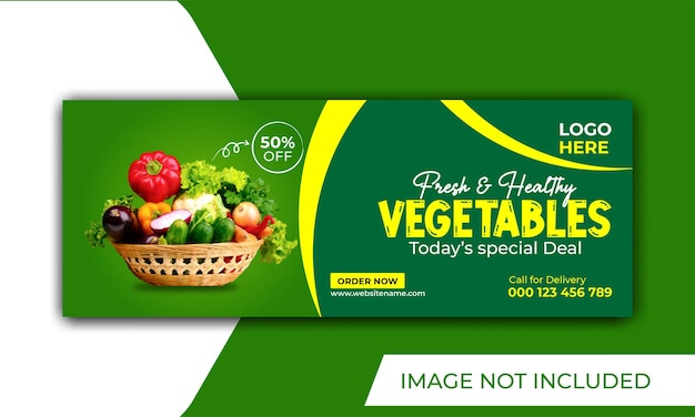 Fresh and Helthy vegetables and groceries social media and facebook cover