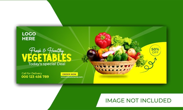 Fresh and Helthy vegetables and groceries social media and facebook cover