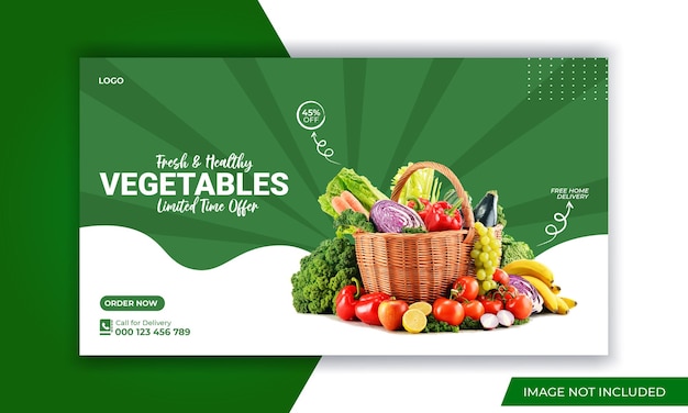 Fresh Helthy vegetables social media and web banner