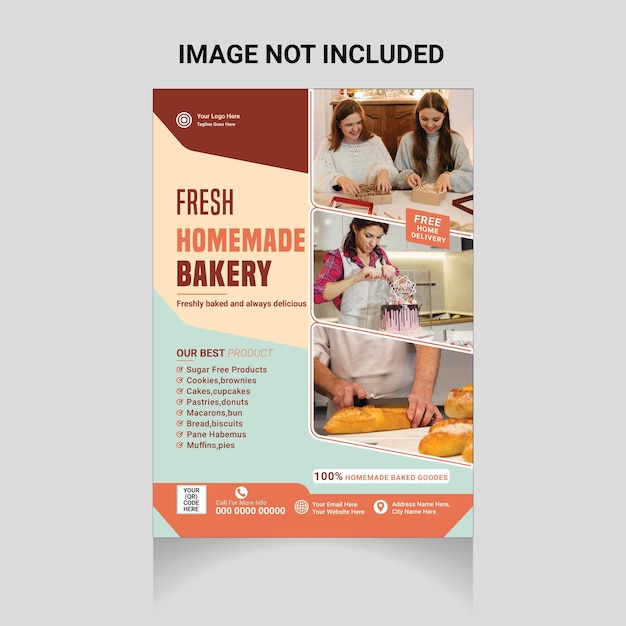 Vector fresh homemade bakery flyer