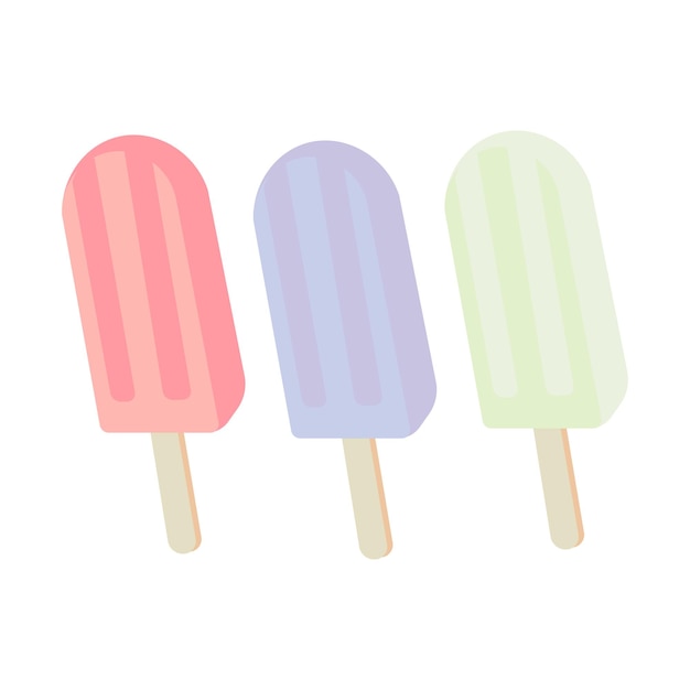 Fresh Ice Popsicle illustration Logo With Pastel Color