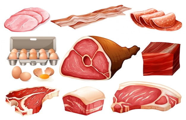 Fresh ingredient for meat products illustration