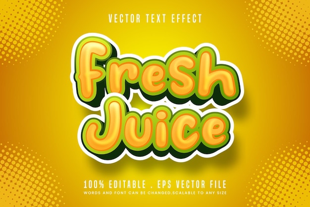 Fresh juice 3d editable text effect font style