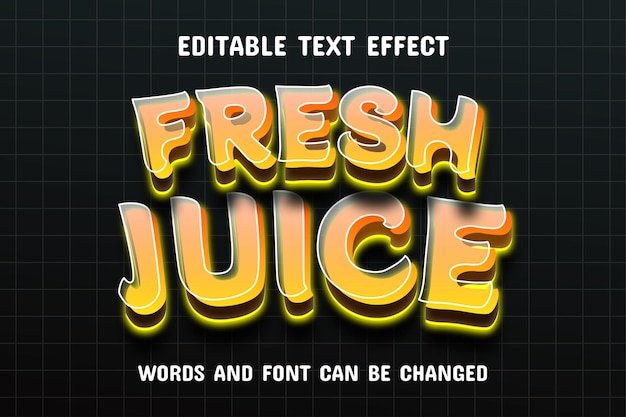 Fresh juice 3d text effect