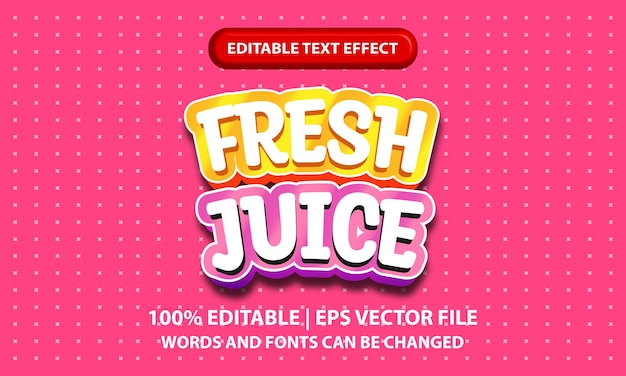 Fresh Juice Editable 3D Text Effect Style