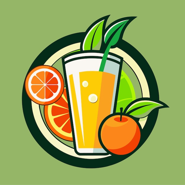 Fresh juice logo vector natural drink logo