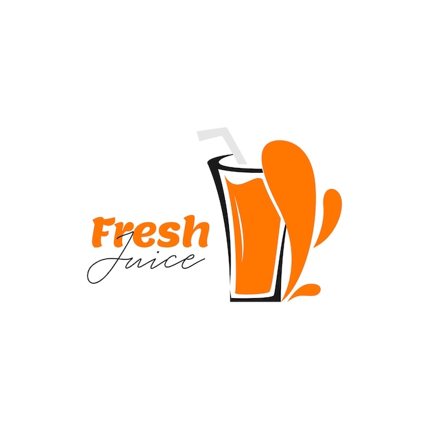 Fresh juice logo with orange pulp