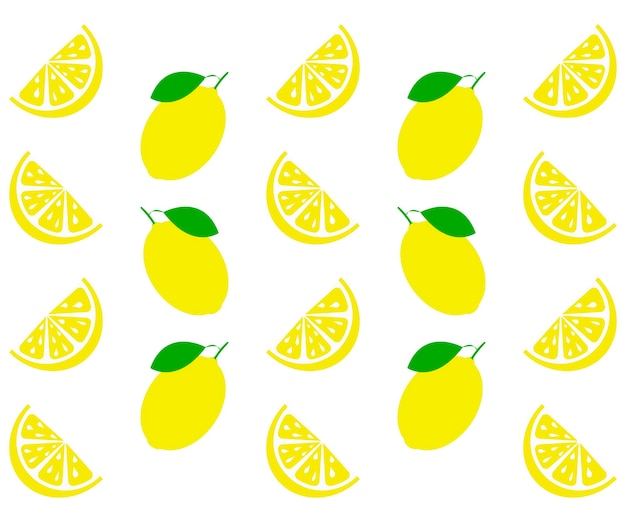 Fresh and juicy lemon with green leaf on white background Vector illustration