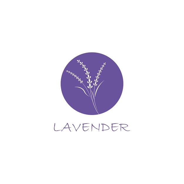 Fresh Lavender flower logo vector flat design