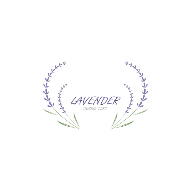 Vector fresh lavender flower logo vector flat design