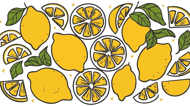 Fresh lemon fruit Collection of lemon vector icons isolated on white background Vector