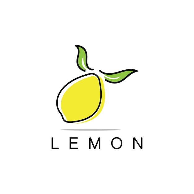 Fresh lemon fruit logo with leaves illustration template Logo for lemon juicelemon gardenvector