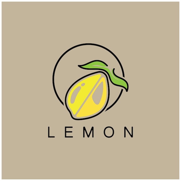 Fresh lemon fruit logo with leaves illustration template Logo for lemon juicelemon gardenvector