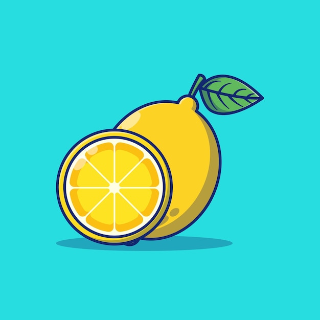 Fresh lemon fruit vector illustration design Premium Isolated fruit design concept