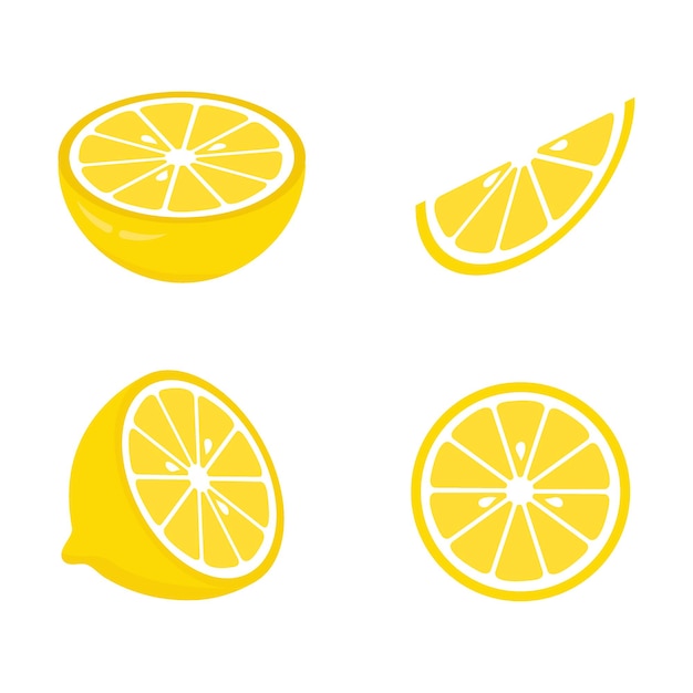 Fresh lemon icon vector illustrations