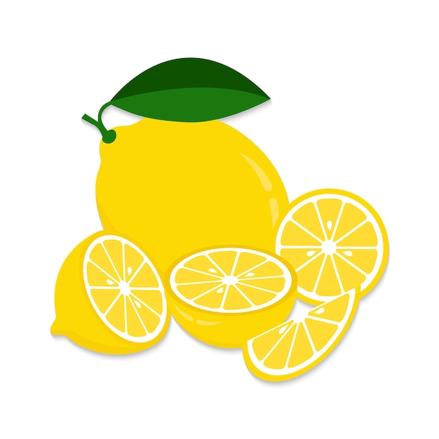 Fresh lemon icon vector illustrations