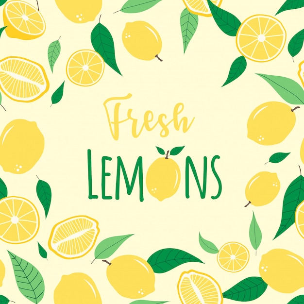 Fresh lemon seamless pattern