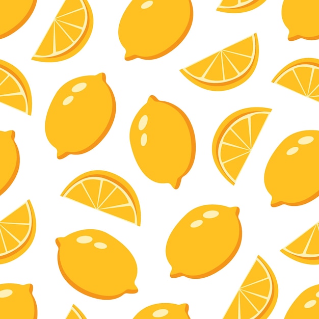 Fresh lemons seamless pattern