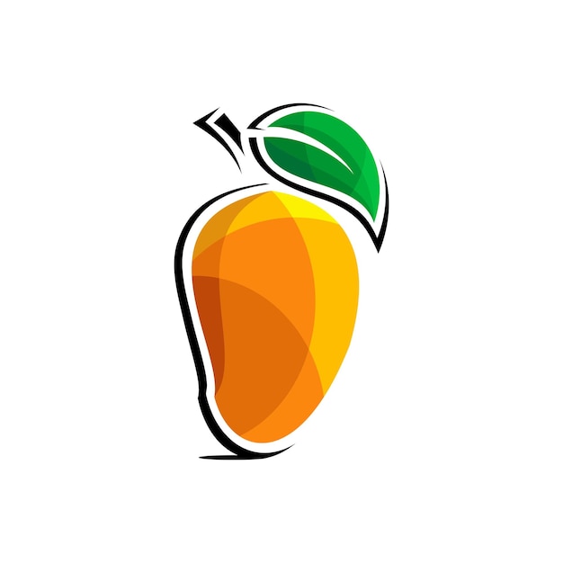 fresh mango fruit logo design vector