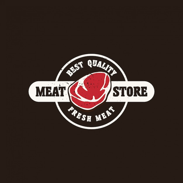 Fresh meat logo badge concept 