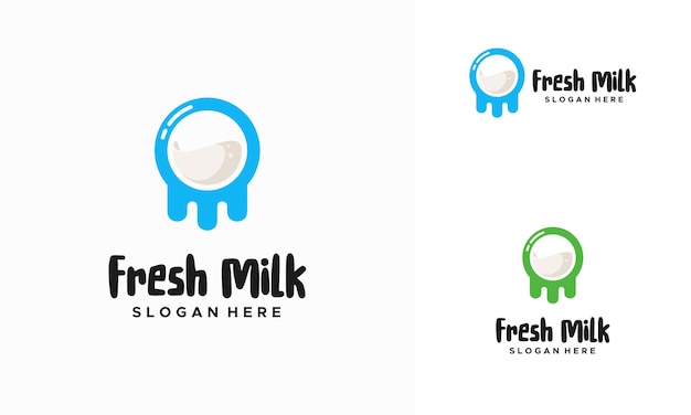 Fresh Milk logo designs concept vector, Healthy milk logo template vector illustration