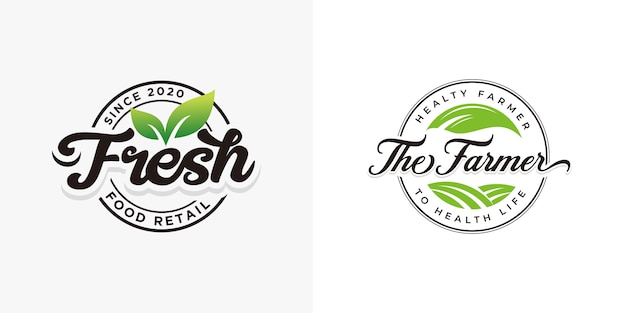 Fresh Natural Food Logo Collections Template