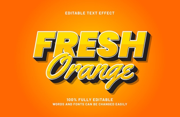 fresh orange editable text effect