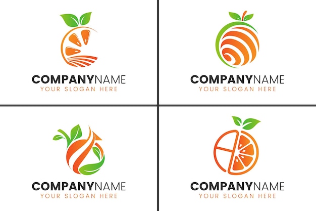 Fresh orange fruit logo