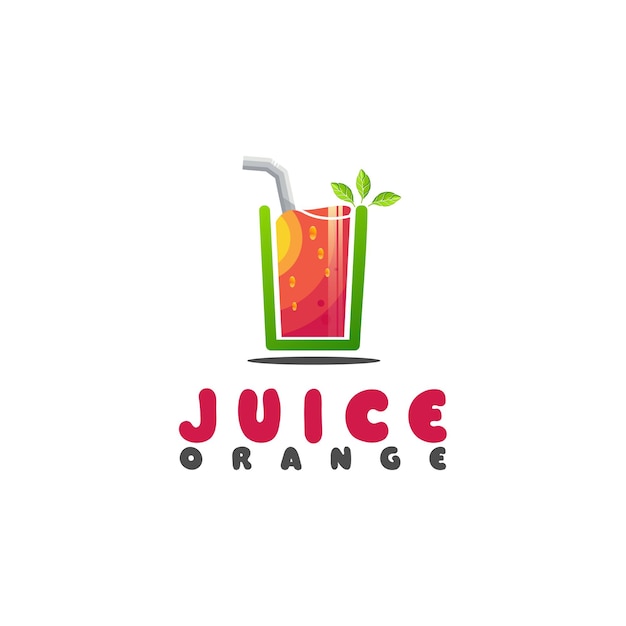 Fresh orange juice logo design gradient