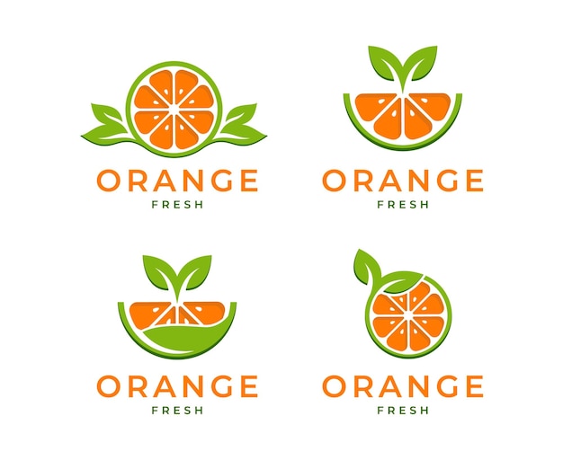 fresh orange logo vector illustration, Fresh Orange Slice Logo Design