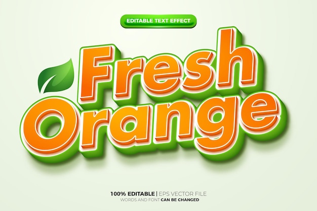 Fresh orange nature bold nature editable text effect