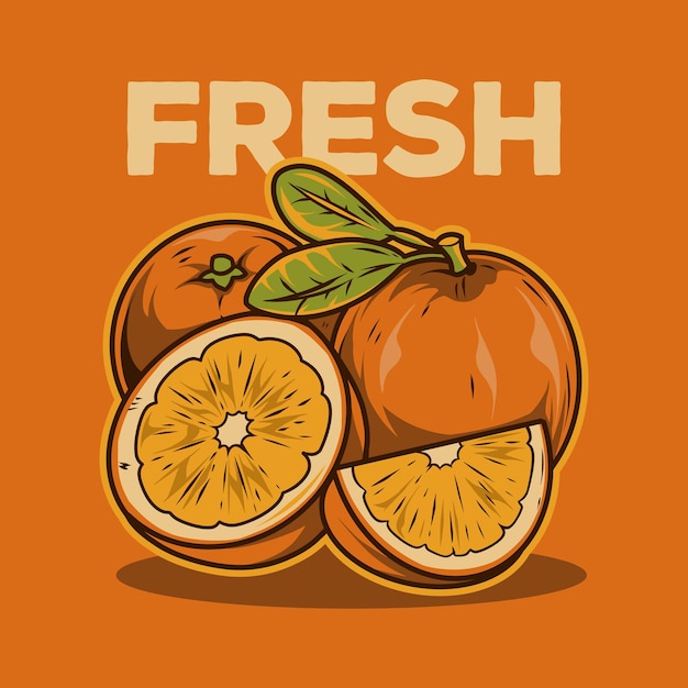 Fresh orange vector illustration design