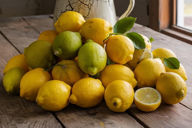 fresh oranges in basket lemon stack