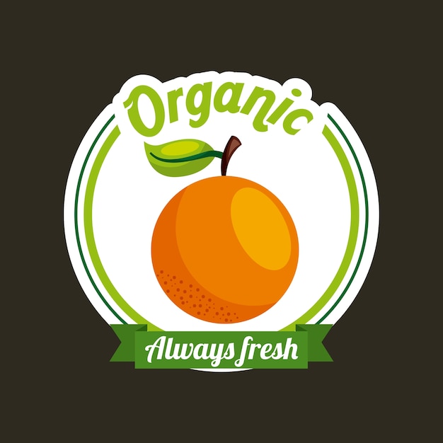 Fresh organic food emblem image