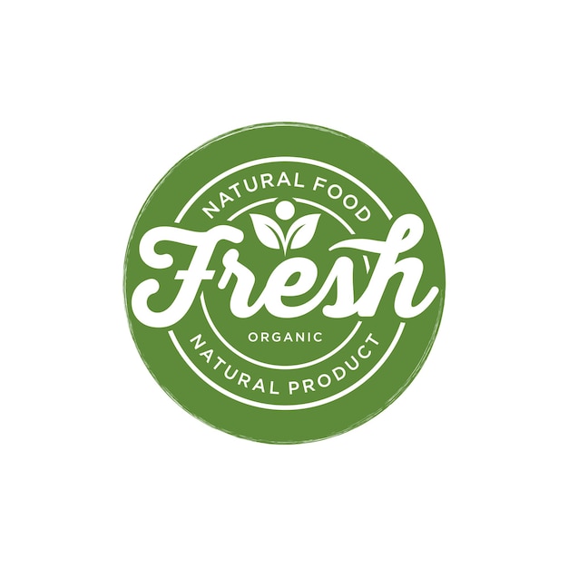 Fresh Organic Food Natural Label Sticker logo design