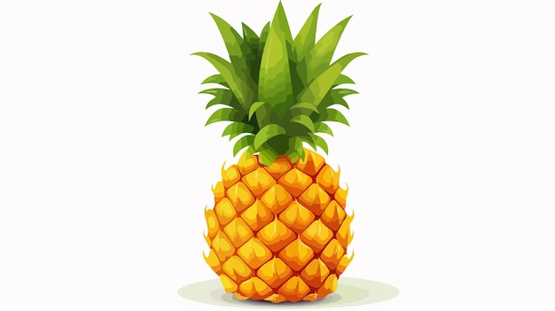 Fresh Pineapple Vector Illustration on White Background