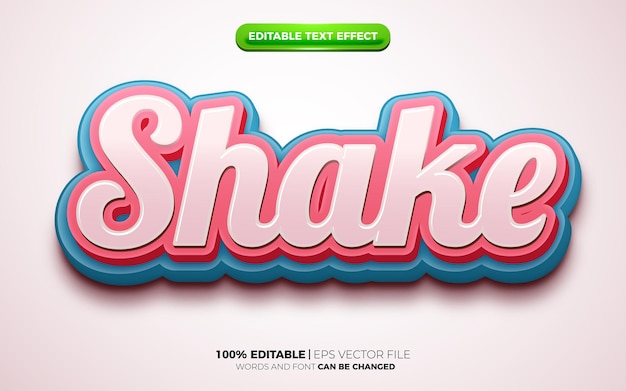 Fresh pink milk shake 3d logo template editable text effect style